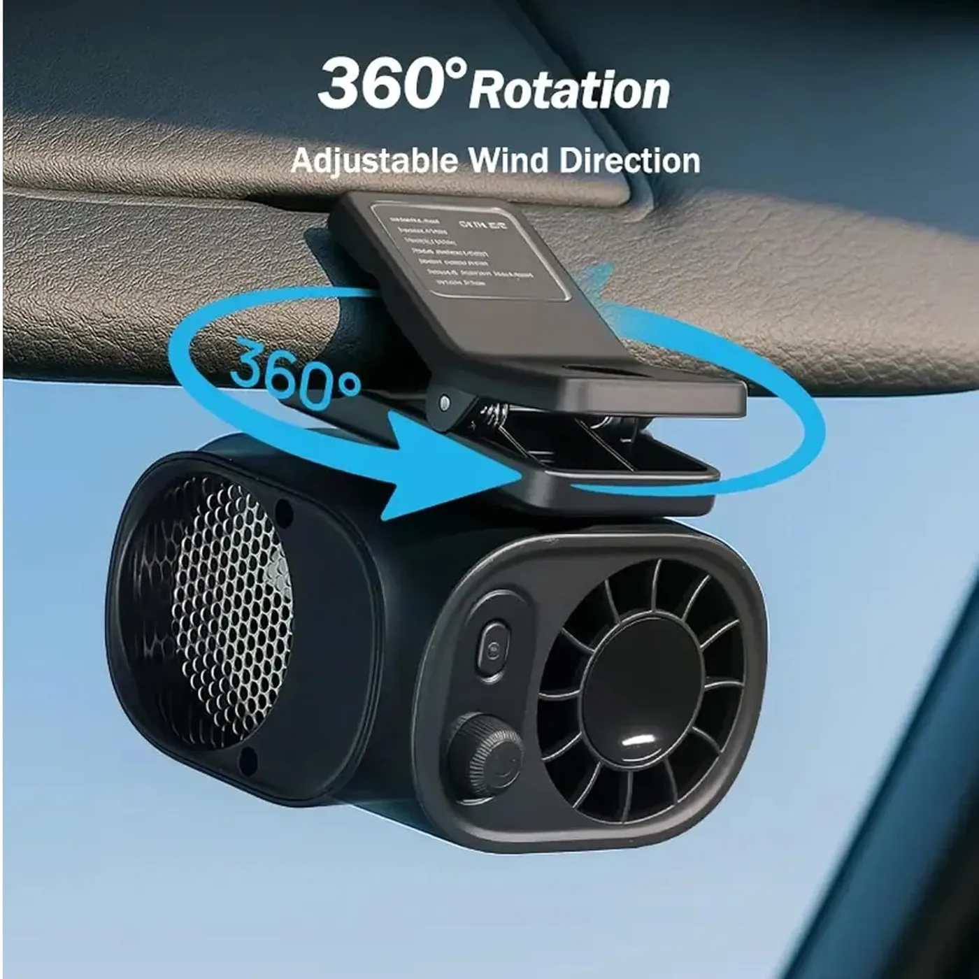 Coolioz fan with 360° rotation and adjustable wind direction